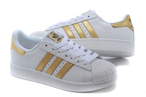 adidas schuhe damen weiß goldene streifen|Schuhe in Weiß für Damen .